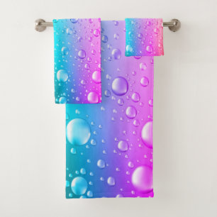 Bouts d'eau rose chaud et bleu d'Aqua