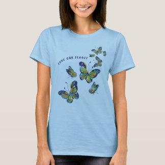 BOUTTERFLY AIME NOTRE T-SHIRT PLANÈTE -BLEU