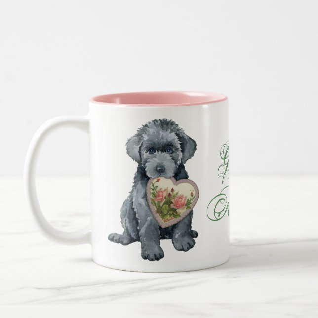 Bouvier des Flandres Coeur Maman Mug à deux tonali (Gauche)