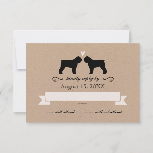 Bouvier des Flandres Silhouettes Mariage RSVP (Devant)