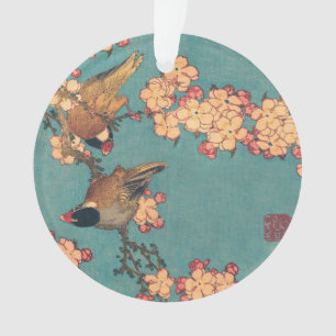 Bouvreuil d'Hokusai et fleur de cerisier Estampe d