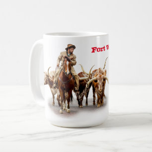 Bovins Longhorn, Fort Worth, Western, Tasse
