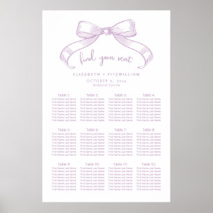 Bow à croquis romantique   Poster de la carte de s