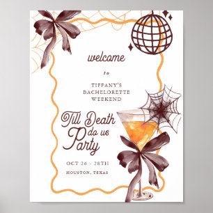 Bow Cocktail Halloween Bacheloerette Affiche de bi