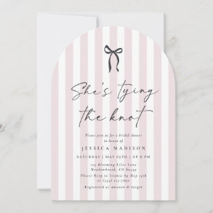 Bow crique rose rayé Invitation de la douche nupti