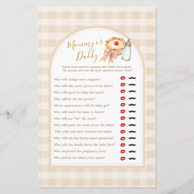 Bow Cutie Pie Pastel En vichy jeu maman ou papa (Devant)