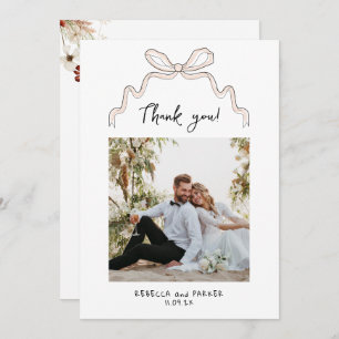 Bow et fleurs Mariage photo Merci Qr scan