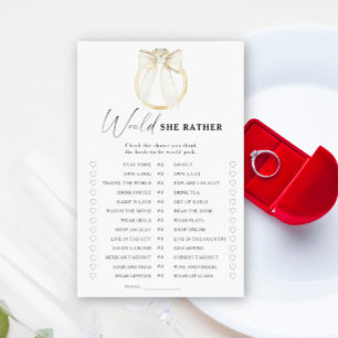 Bow et Ring nuptiale douche Voudrait-elle plutôt j