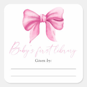 Bow - Étiquette de livre pour Baby Shower, livres 