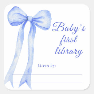 Bow - Étiquette de livre pour baby shower, livres 