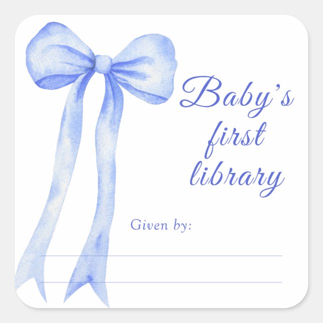 Bow - Étiquette de livre pour baby shower, livres  (Devant)