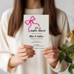 Bow manuscrit Couple douche invitation