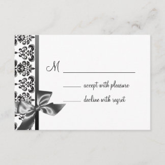 Bow noir Damas RSVP