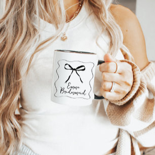 Bow Ribbon Personnalisé Bridesmaid Mug Cadeau