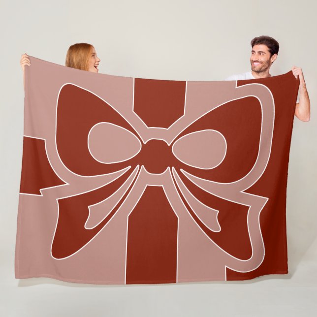 Bow rouge - Couverture en polaire d'hiver (En situation)