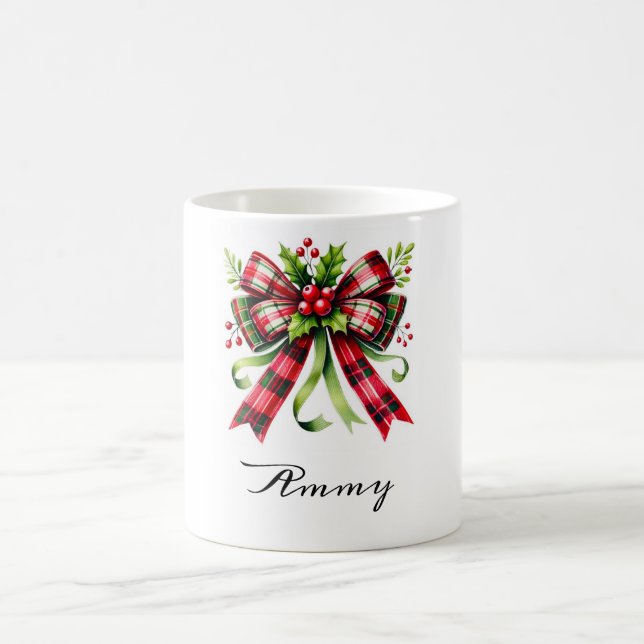 Bow rouge et Mug de Noël Holly (Centre)