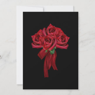 Bow rouge et Rose gothique Invitation à la douche
