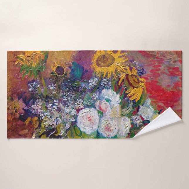 Bowl avec fleurs, Van Gogh (Serviette de bain)