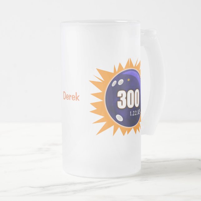 Bowling 300 Game Frosted Mug (Devant droit)