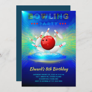 Bowling Anniversaire Fête Invitation