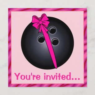 Bowling Ball avec Bow Invitation d'anniversaire