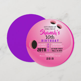 BOWLING BALL ROUND Anniversaire Fête Invitation