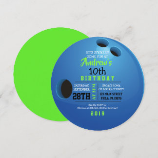 BOWLING BALL ROUND Anniversaire Fête Invitation