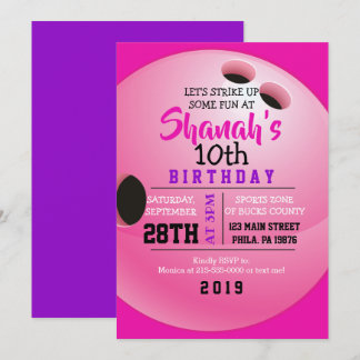 BOWLING BALL ROUND Anniversaire Fête Invitation