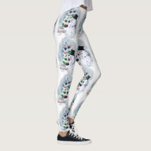 Bowling Ball Snowman Leggings de Noël