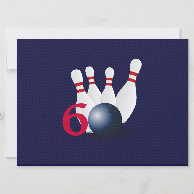 Bowling, bowler Invitation du 60e anniversaire. (Devant)