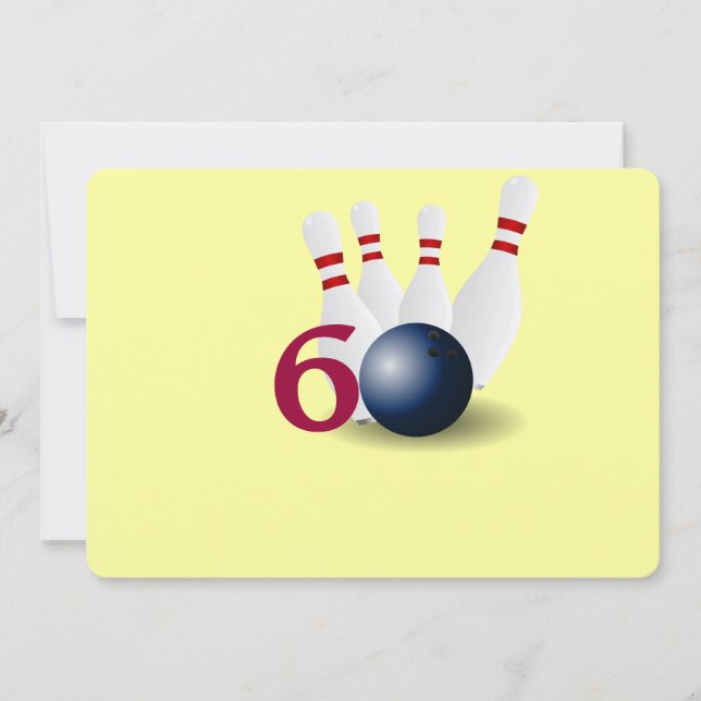Bowling, bowler Invitation du 60e anniversaire. (Devant)