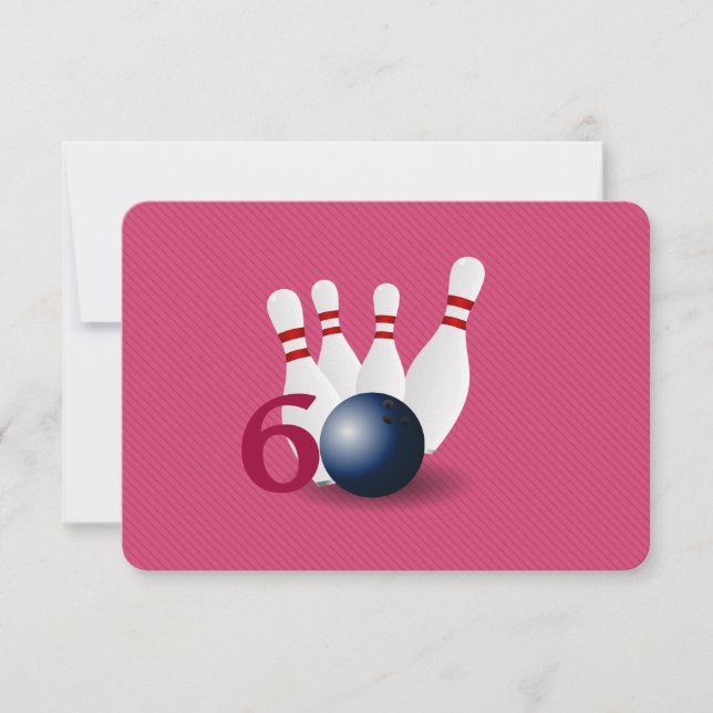 Bowling, bowler Invitation du 60e anniversaire. (Devant)