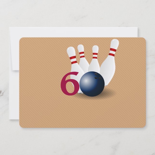 Bowling, bowler Invitation du 60e anniversaire. (Devant)