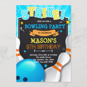 Bowling bowling soirée invitation