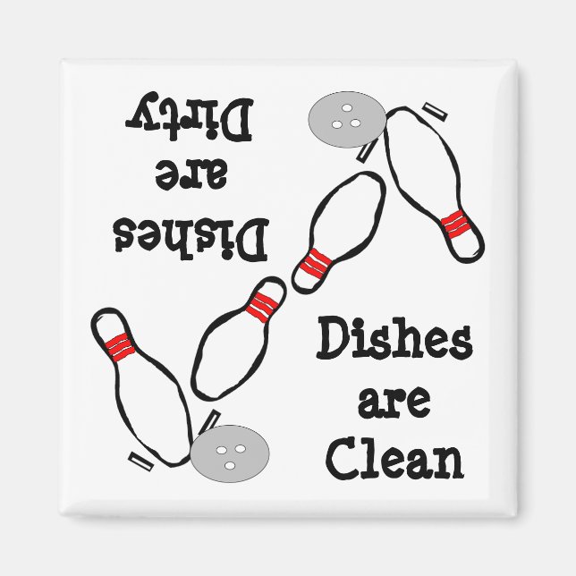 Bowling Clean Dirty Lave-vaisselle Magnet (Devant)