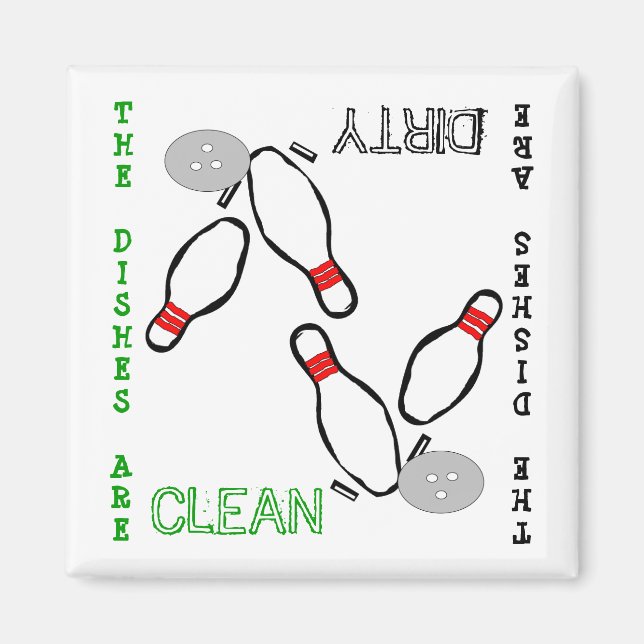 Bowling Clean Dirty Lave-vaisselle Magnet (Devant)