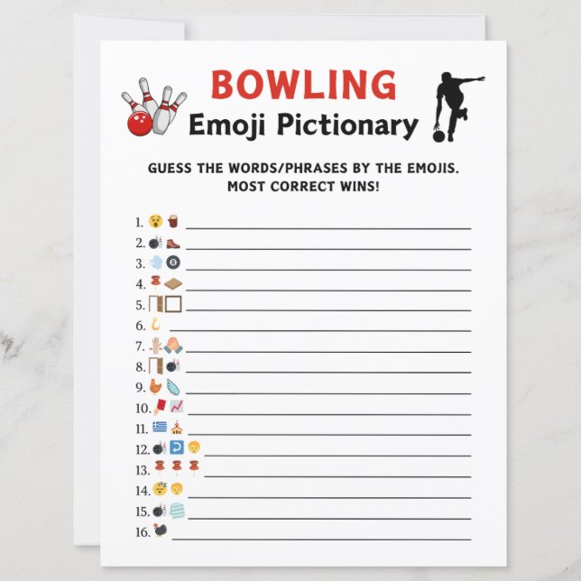 Bowling Emoji Pictionary Jeu (Devant)