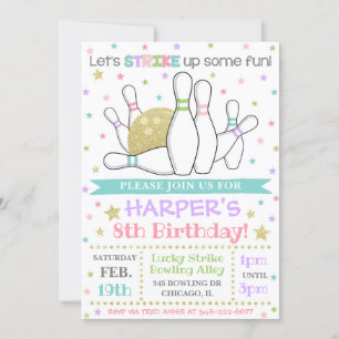 Bowling Invitation Bowling Anniversaire Invitation