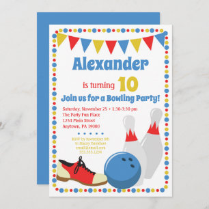 Bowling Invitation Boys Bowling Anniversaire