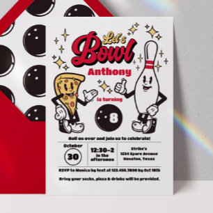 Bowling Invitation Vintage - Rouge