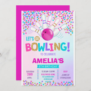 Bowling Party Anniversaire Invitation