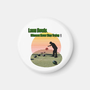 Bowling sur gazon Les gagnants Design, aimant