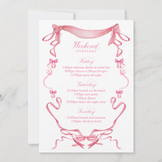 Bows and Babes Girls Club Bachelorette Invitation