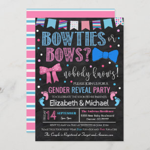 Bowties ou Bows Genre Révéler Invitation
