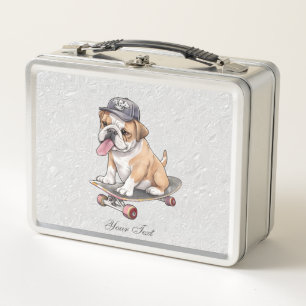 Box Aquarelle Bulldog Métal Boîte à lunch