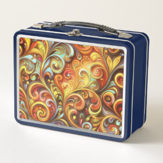 Box Art Nouveau : boite à lunch métallique aux tourbil