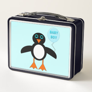 Box Bébé Bleu mignon Garçon Pingouin Boîte à lunch en
