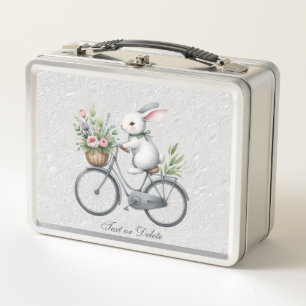 Box Bicycle floral Rabbit Boîte à lunch en métal