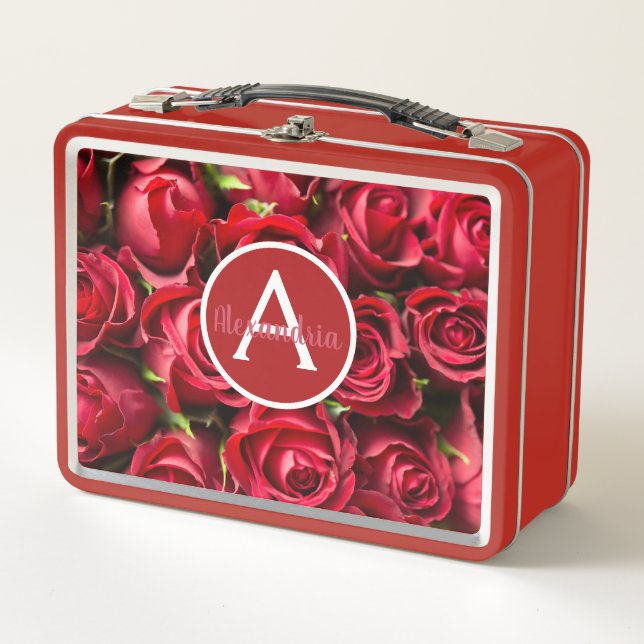 Box Boîte à lunch avec de magnifiques roses rouges (Devant)