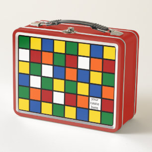 Box Boîte à lunch avec motif cubiste Var01